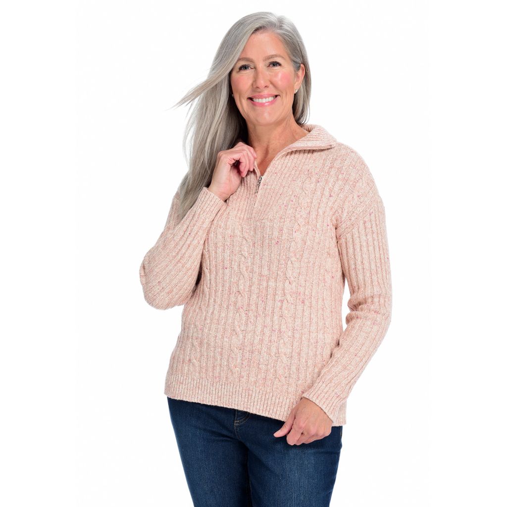 Cable Knit Quarter-Zip Sweater