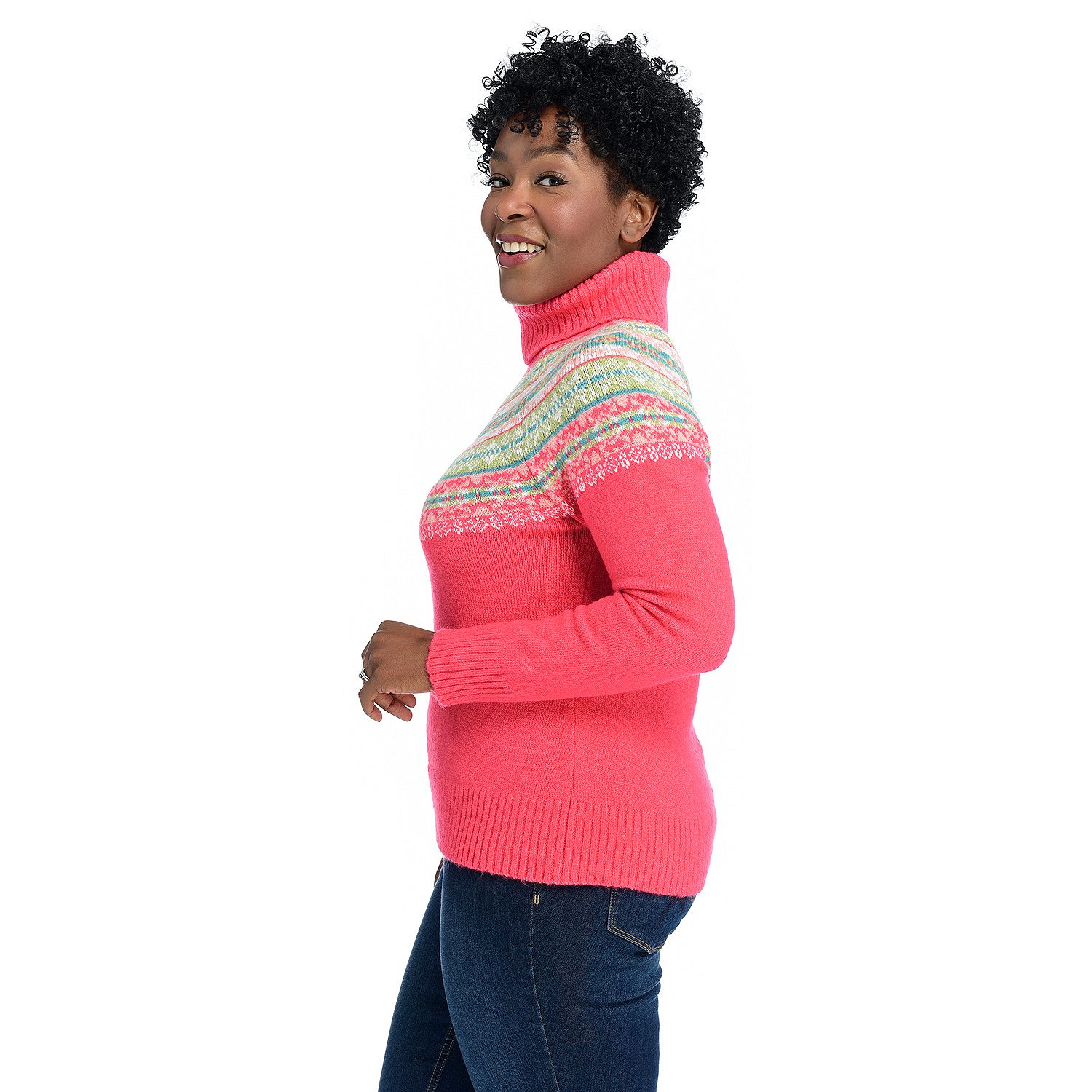 C&B Fair Isle Yoke Turtleneck Sweater