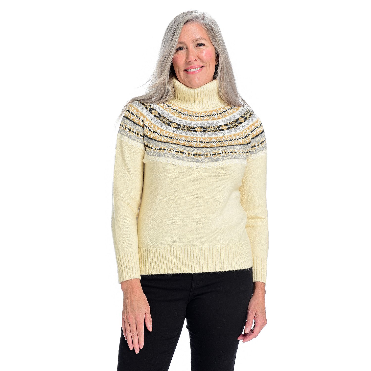 C&B Fair Isle Yoke Turtleneck Sweater