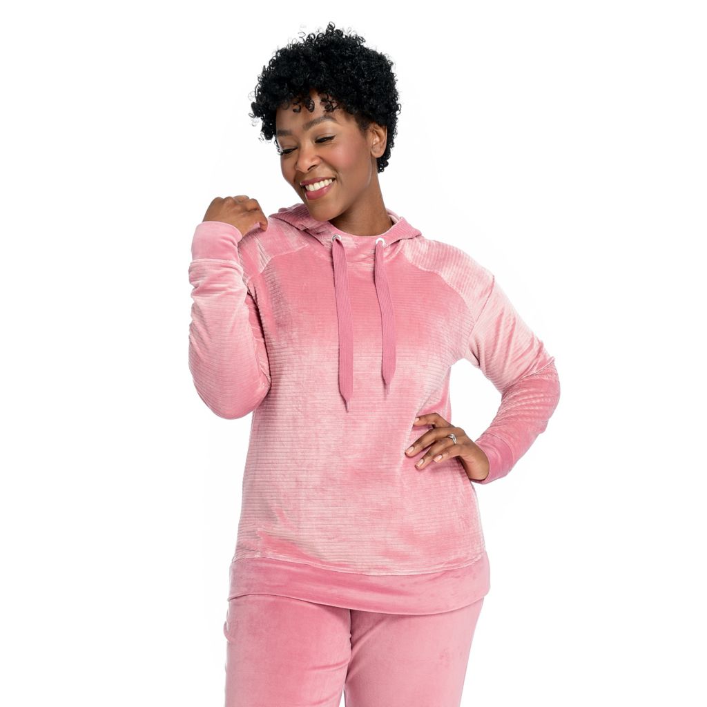 Pink velour clearance sweatshirt