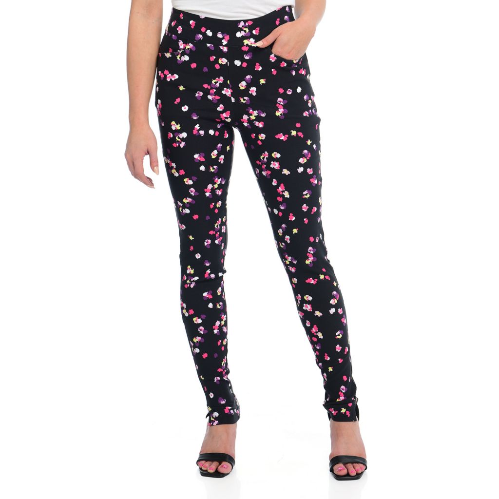 Kate & Mallory® Stretch Denim 3-Pocket Floral Cropped Jeggings