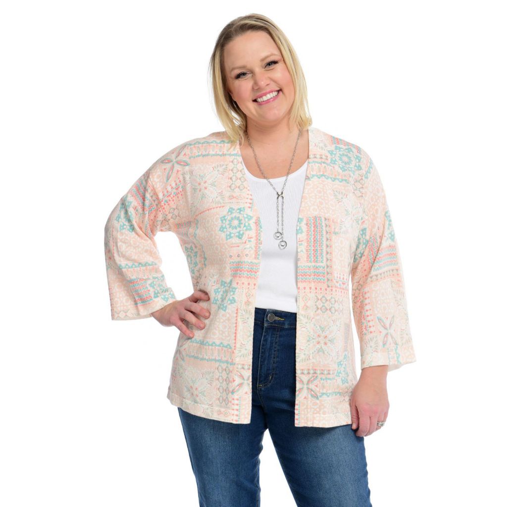 Christopher & Banks - C&B Kimono Sleeve Open Front Cardigan - ShopHQ