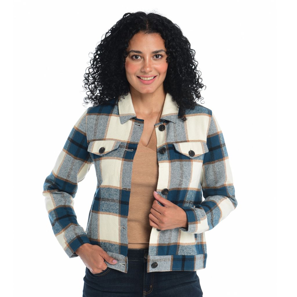 Plaid sales trucker jacket