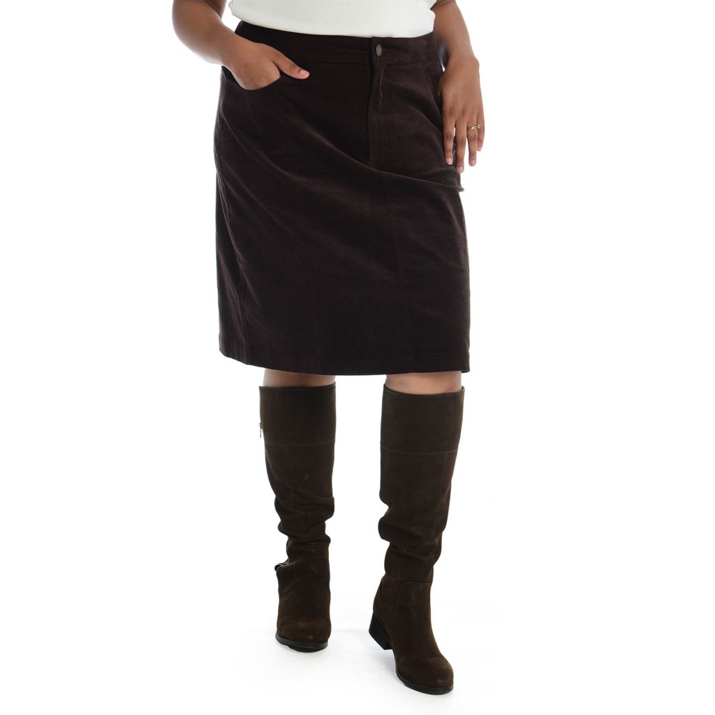 Christopher & Banks - C&B ShopHQ Corduroy A-Line Skirt 