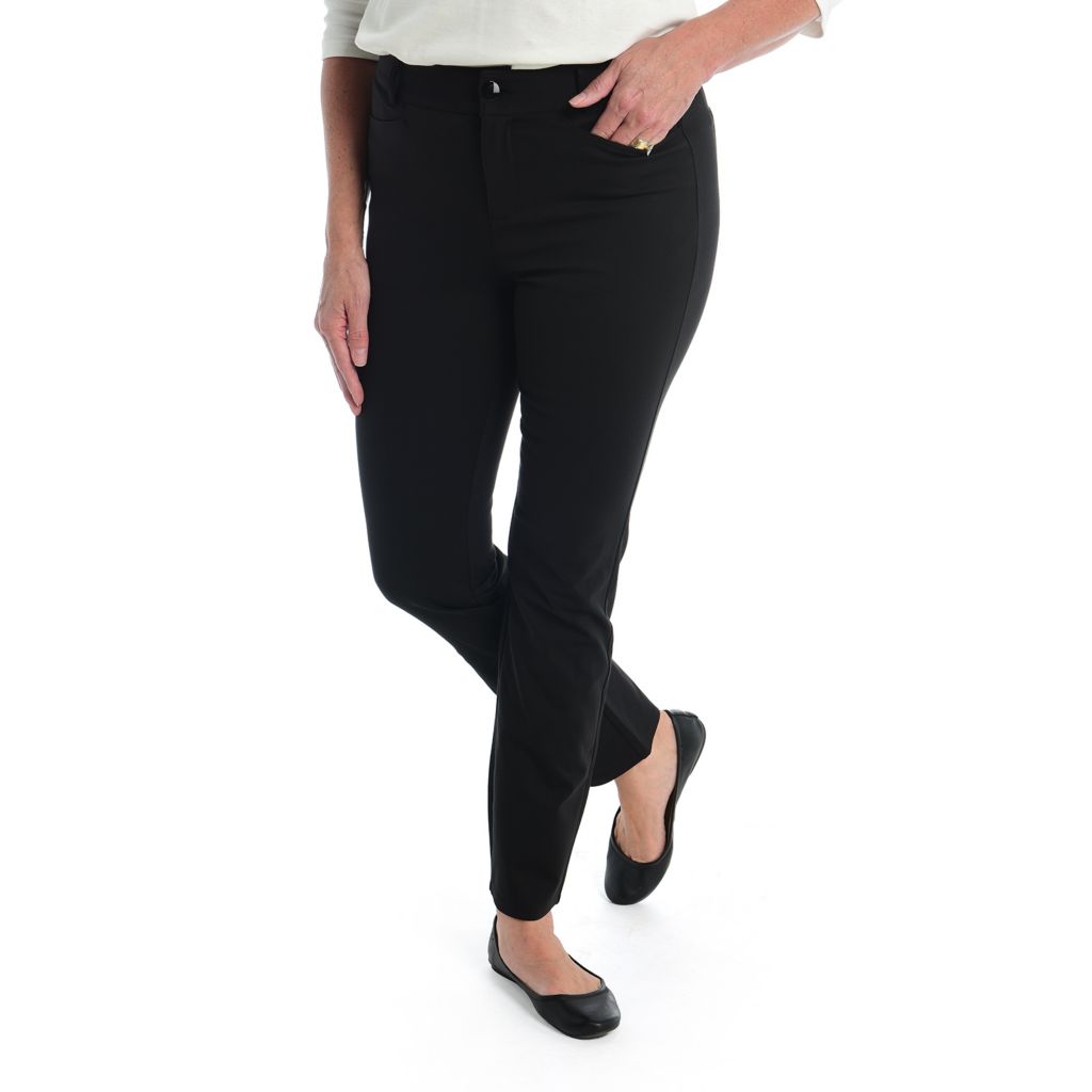 Chr & Banks Signature Slimming Womens Ponte Knit Pants Sz 4 Black Stretchy  NWOT
