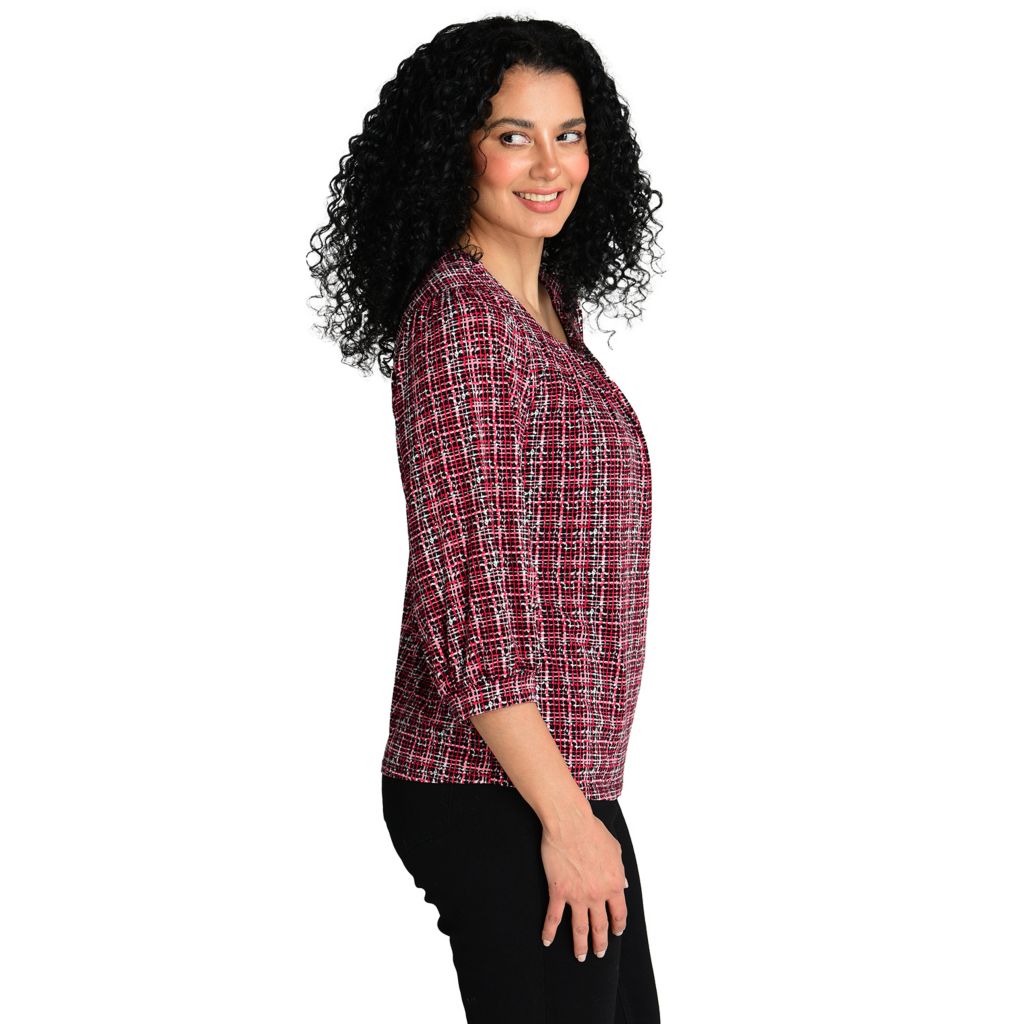 Christopher & Banks - C&B 3/4 Sleeve Jewel Neck Top - ShopHQ