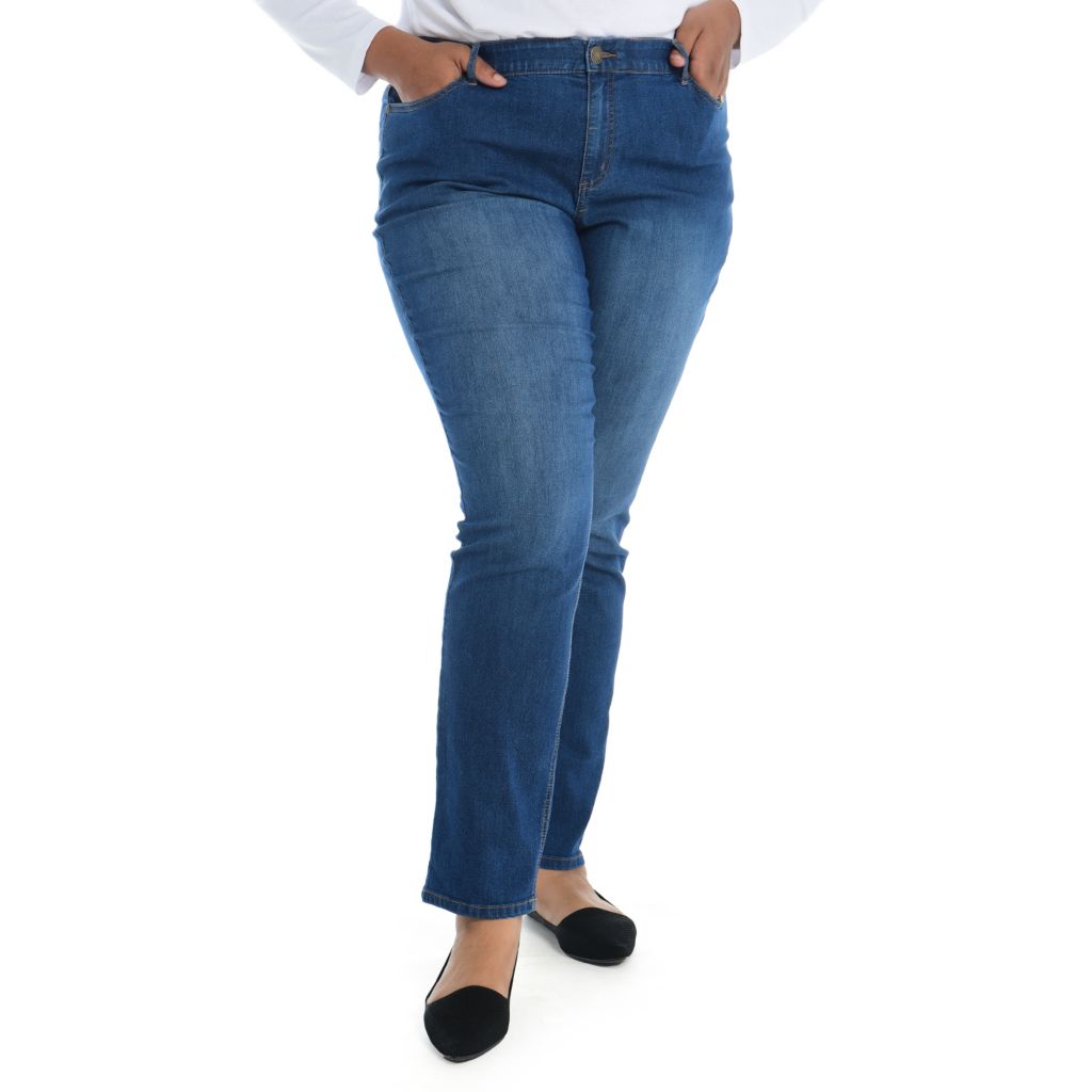 Christopher & Banks Jeans Womens 10 Mid Rise Straight Leg Medium Wash Blue  Denim