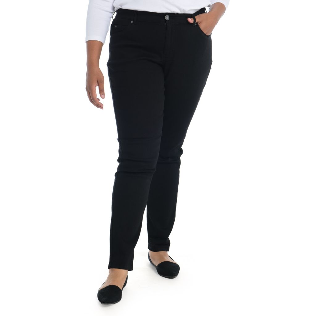 Signature Slimming by CJ Banks black pants 24W. 77 rayon, 20 nylon, 3  spandex