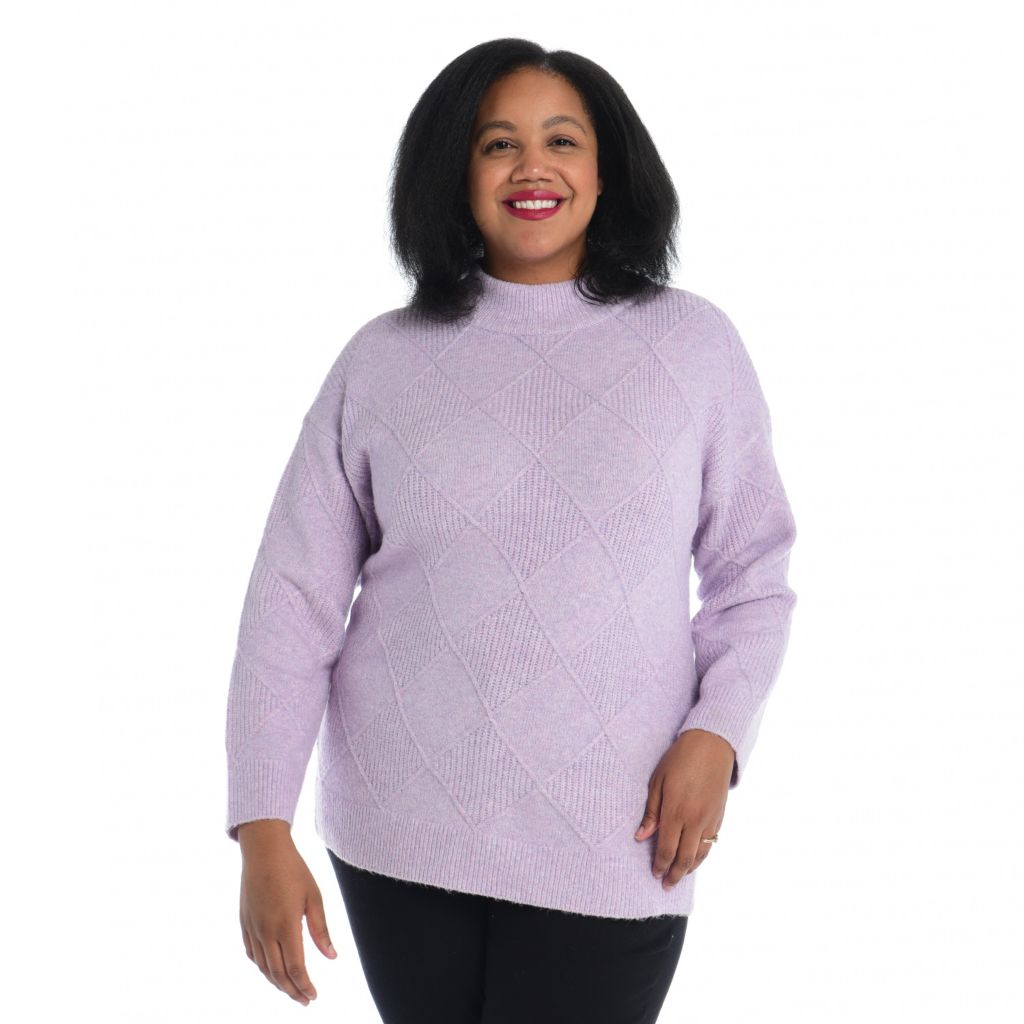 Purple mock hot sale neck sweater