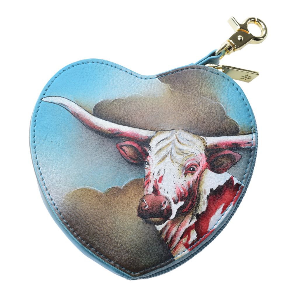 Anuschka Hand Painted Leather Zip Around Coin Purse