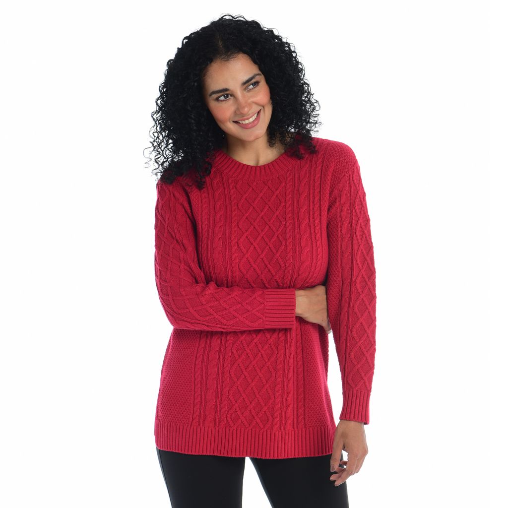 Women's cable clearance knit tunic sweater