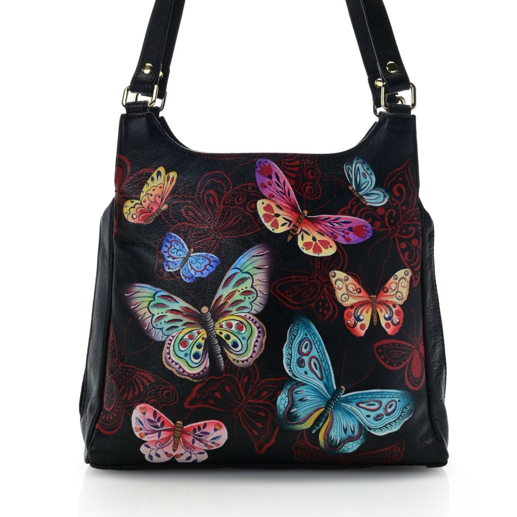 Anuschka Hand-Painted Leather Zip Around Hobo Bag - ShopHQ.com