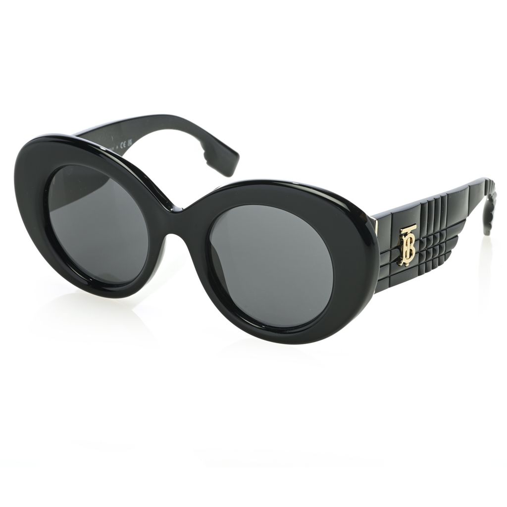 Burberry Monogram Round Acetate & Plastic Sunglasses In White