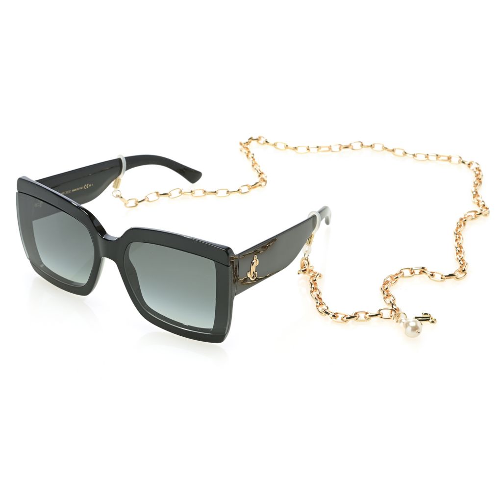 Jimmy Choo Chain Sunglasses Renee /N 9HTIR Black/Ivory 61mm