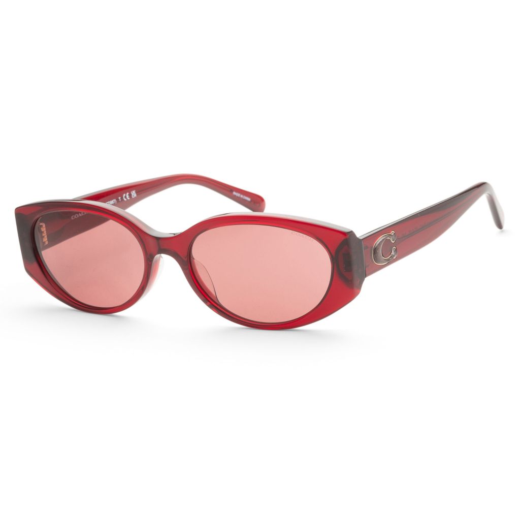 Coach Transparent Red 57mm Asian Fit Sunglasses