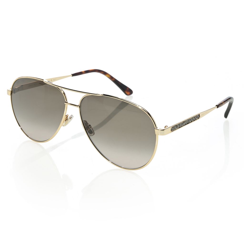 Jimmy Choo Jimena 60mm Aviator Sunglasses Made with Swarovski Crystals ShopHQ