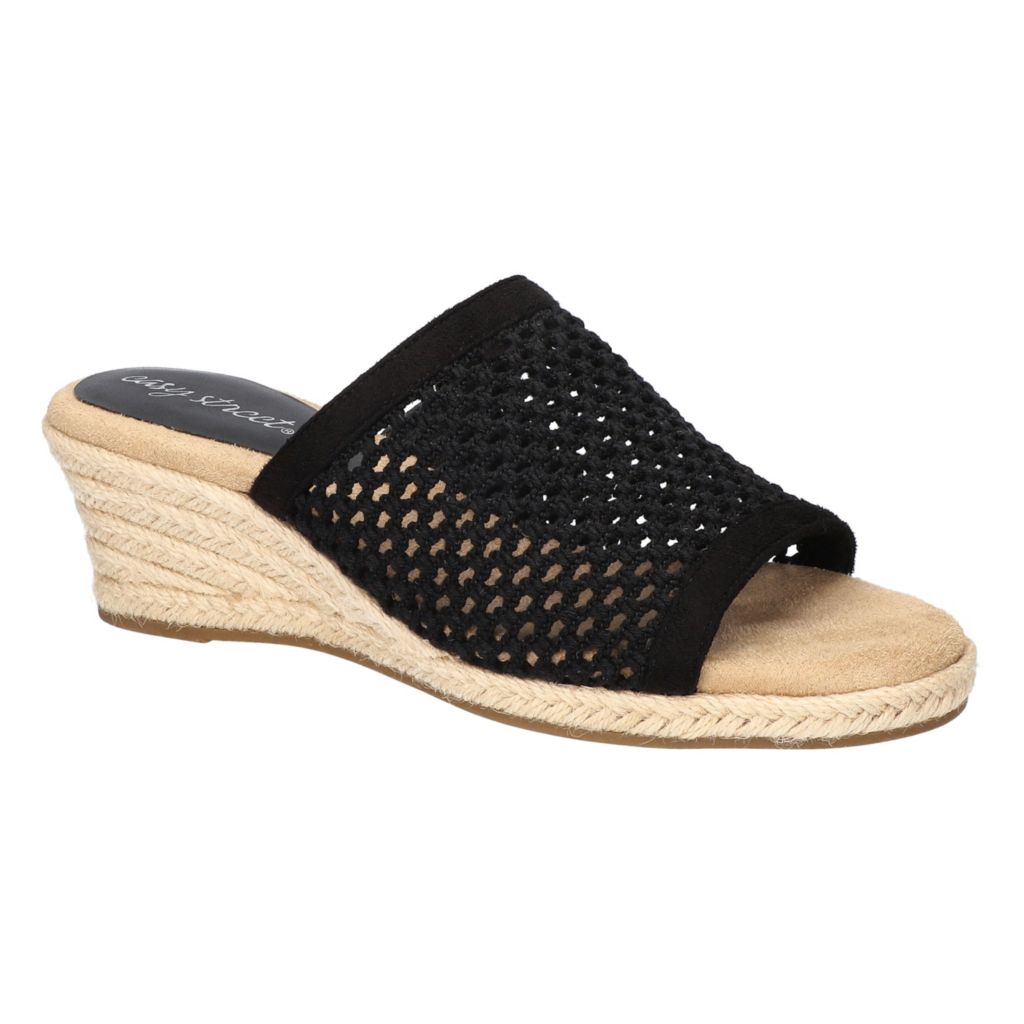 Jubilee by Easy Street Espadrille Wedge Slide Sandals ShopHQ