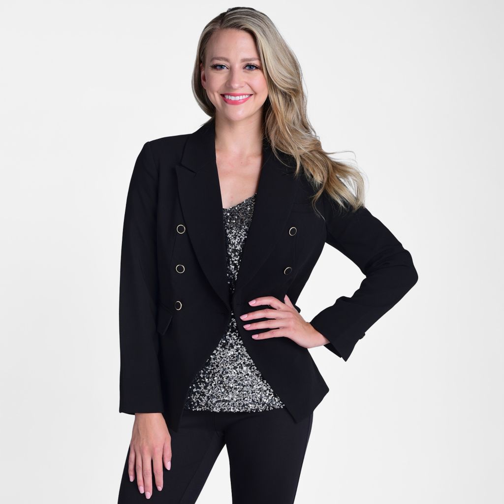 Kate & Mallory®, Stretch Crepe , Double Breasted , Blazer