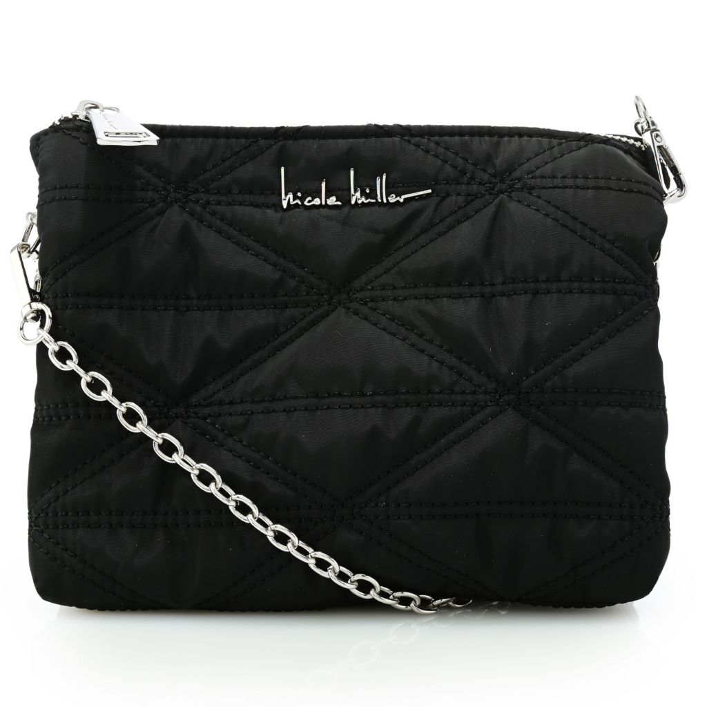 Nicole Miller Quilted Nylon Triple Compartment Crossbody ShopHQ