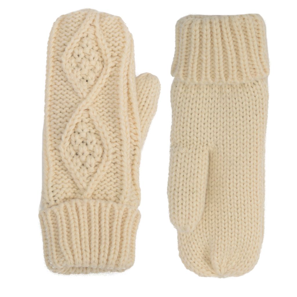 Panache Beige Cable Knit Mitten