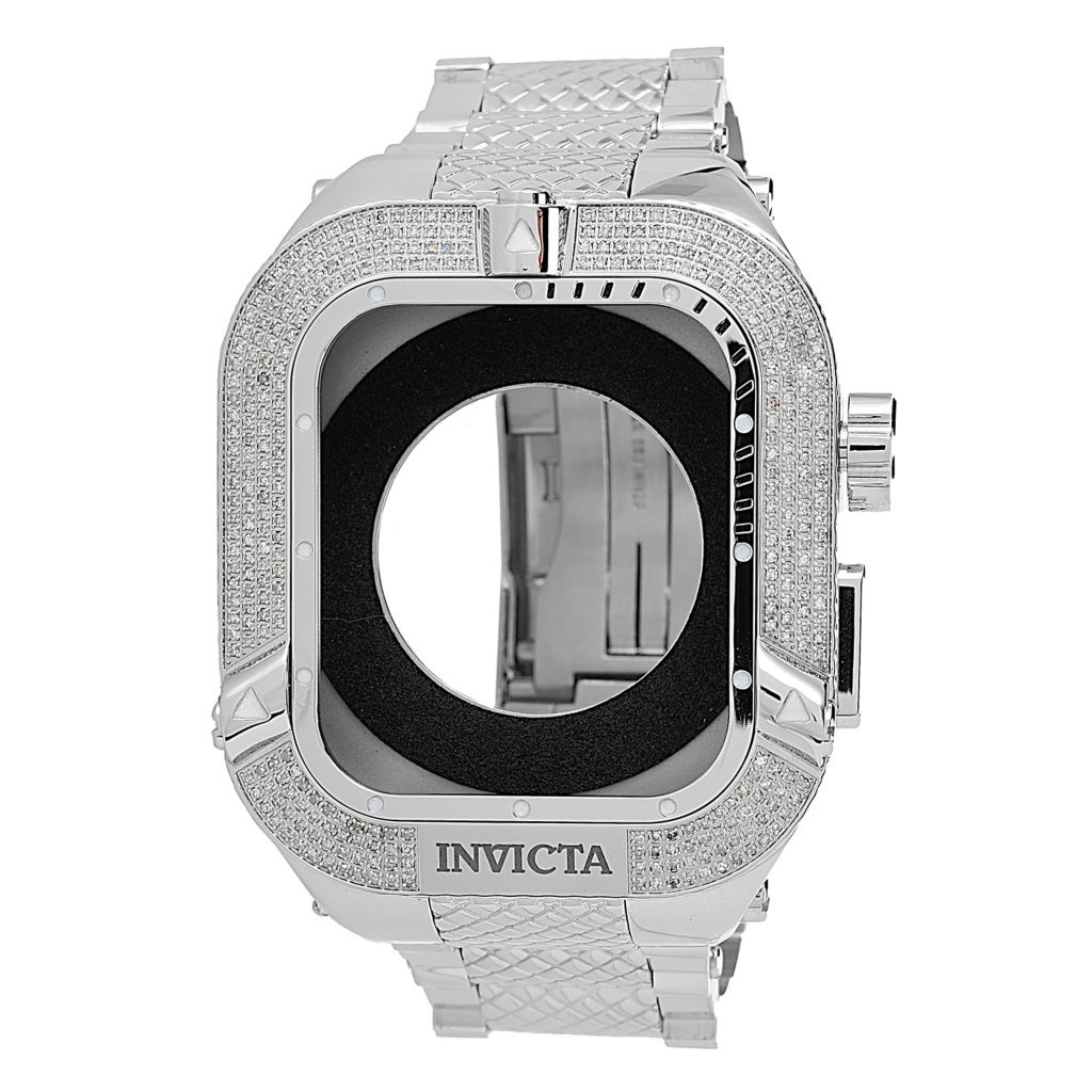 Pre-owned Invicta Smart Chassis Subaqua Iii 1.49ctw Dia For Apple Watch Series 6 44mm In Silvertone