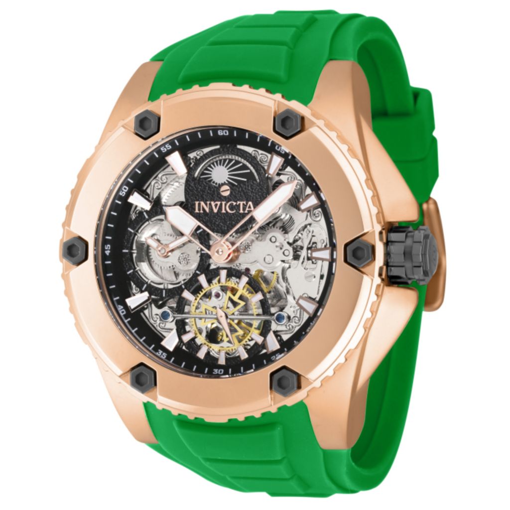 Invicta Akula, 51mm Automatic, Day/Night, Skeletonized, Strap Watch