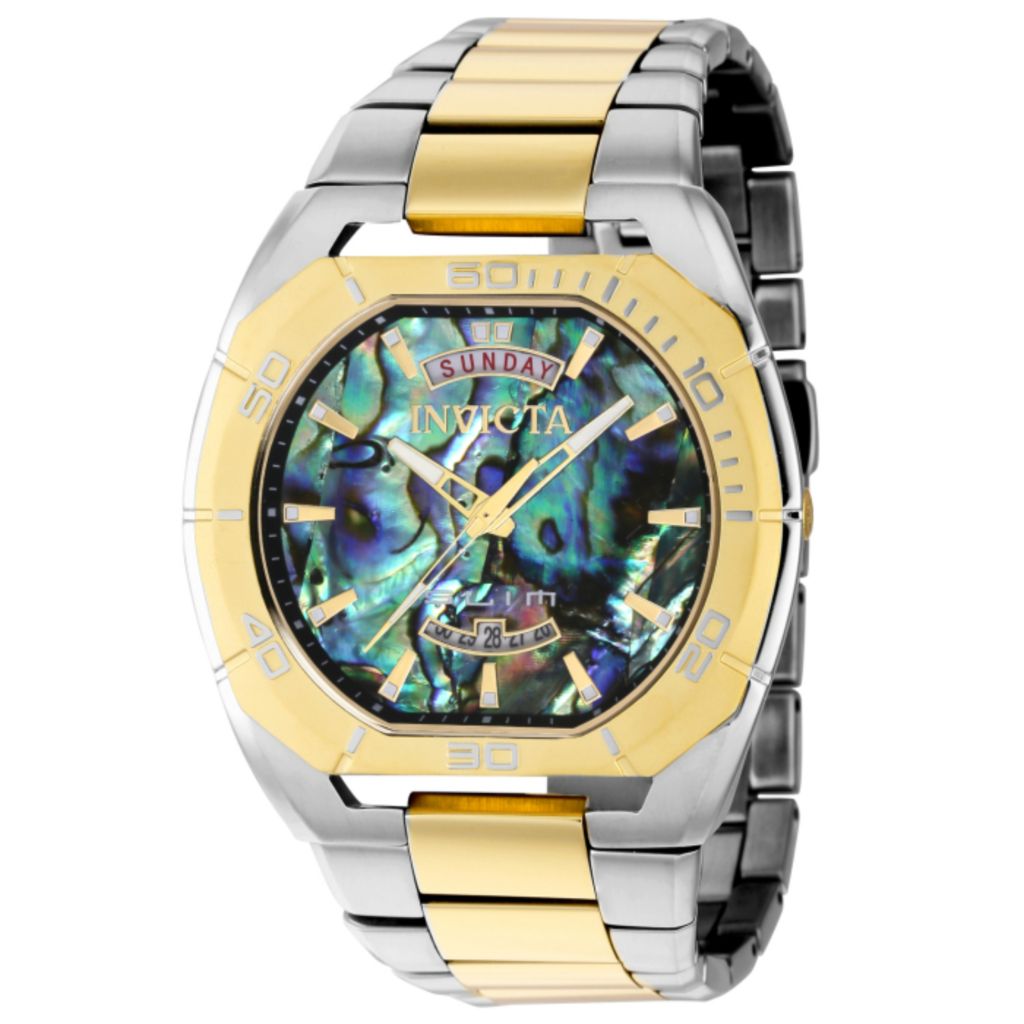Invicta Slim 41mm or 48mm Quartz Abalone Dial Bracelet Watch on sale at shophq.com - 911-298