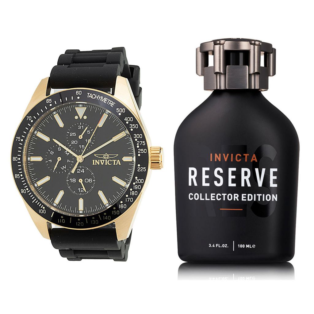 Invicta Aviator 45mm Quartz Strap Watch w/ Eau de Parfum - ShopHQ.com