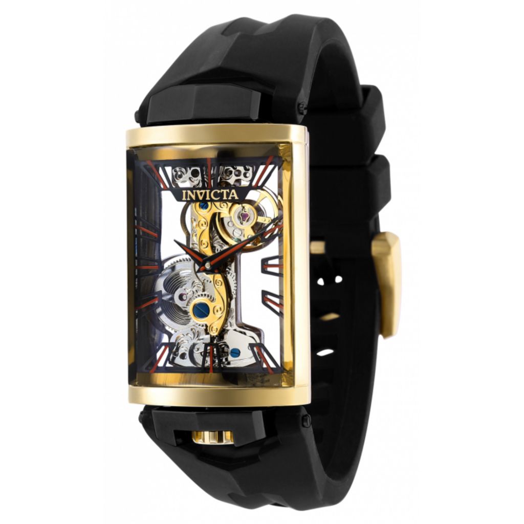 As Is Invicta 29mm Vintage Ghost Mechanical Skeletonized Dial Strap Watch on sale at shophq 913 092