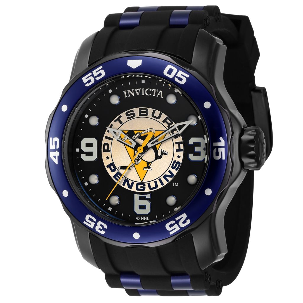 Invicta NHL Retro Pro Diver Scuba 48mm Quartz Silicone Strap Watch ShopHQ