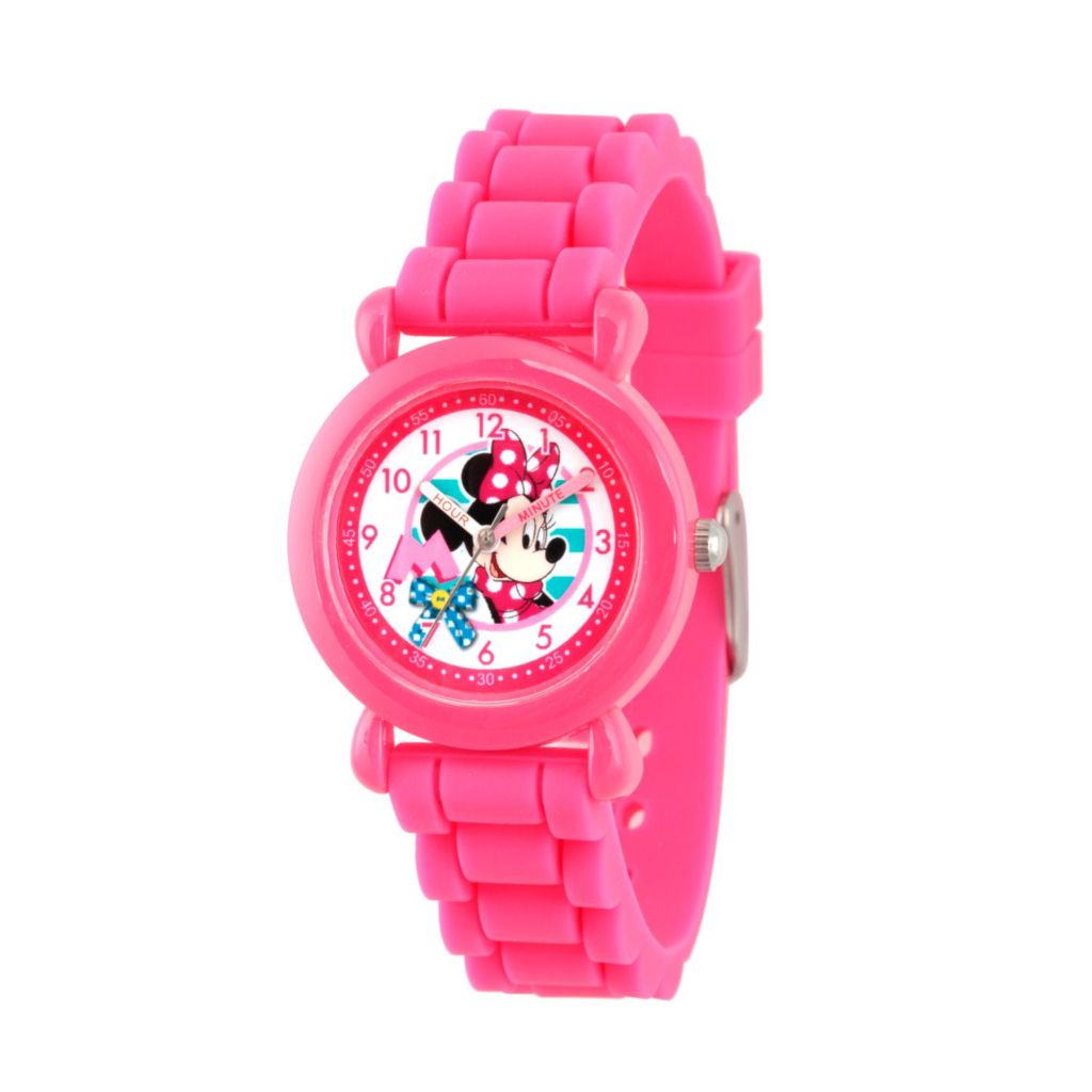 Disney Women s Minnie Mouse Quartz Pink Time Teacher Watch ShopHQ