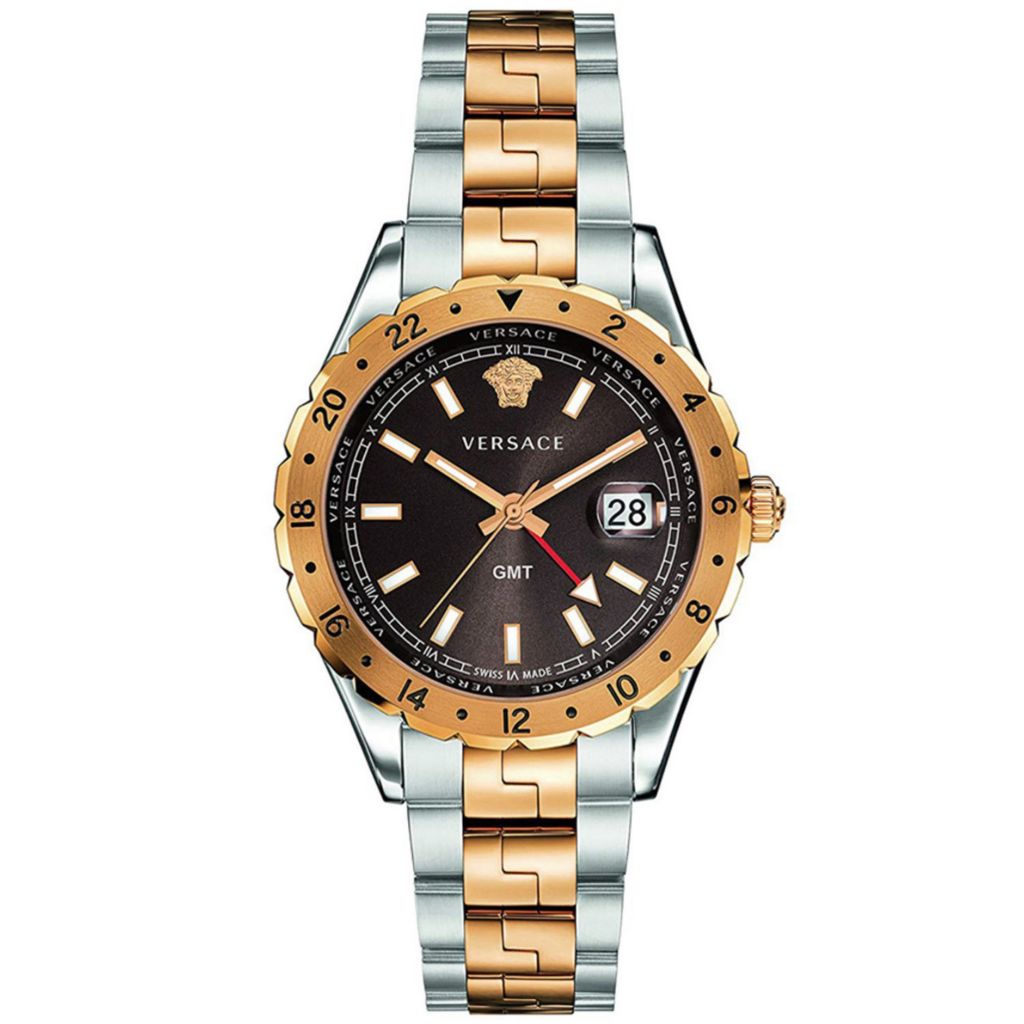 Versace 42mm Hellenyium Swiss Made Quartz GMT Watch - ShopHQ.com