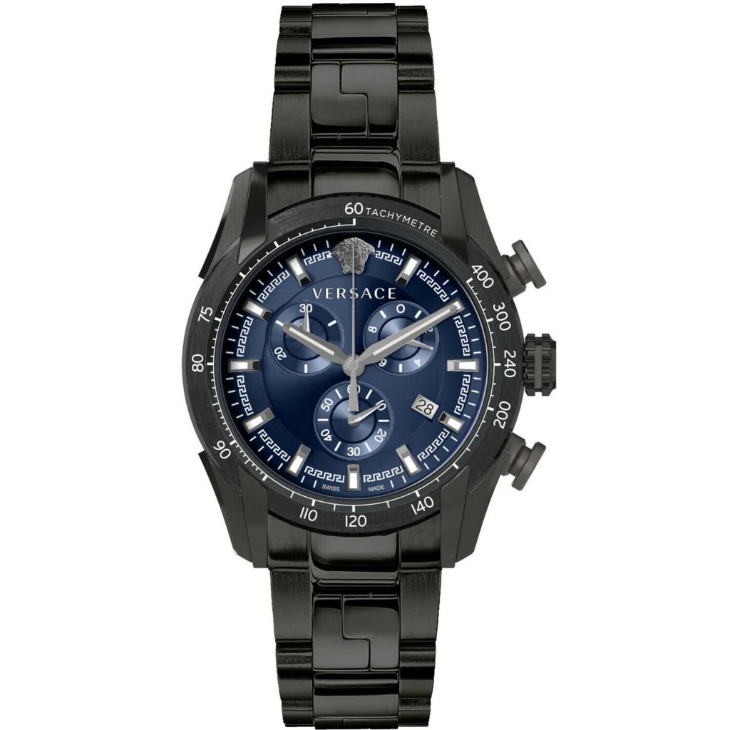 Versace 44mm V-Ray Swiss Made Quartz Chronograph Bracelet Watch