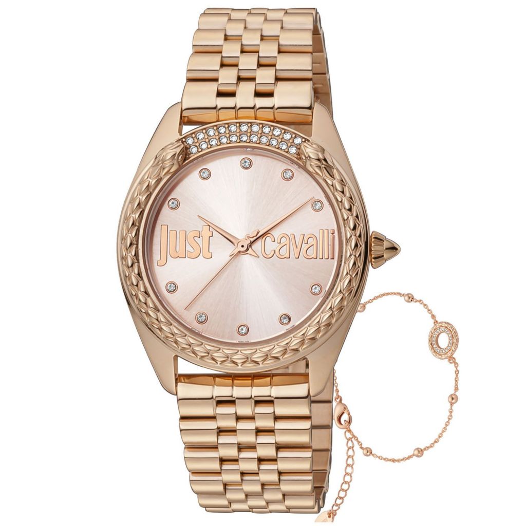 Just Cavalli Women s Classic Quartz Rose Gold tone Watch ShopHQ