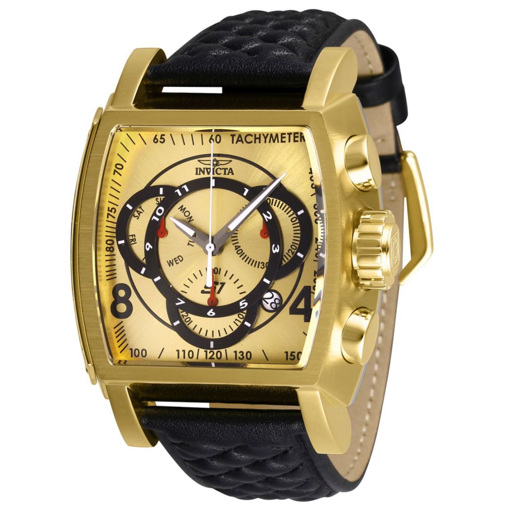 Invicta S1 Rally 48mm Quartz Chronograph Leather Strap Watch