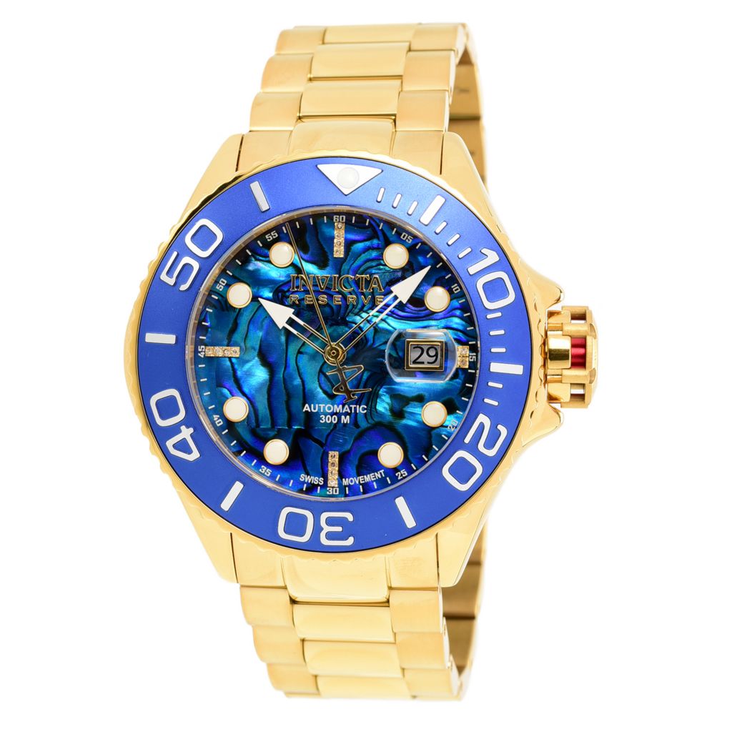 As Is Invicta Reserve Pro Diver 50mm Swiss R150 Auto Diamond Accented ShopHQ