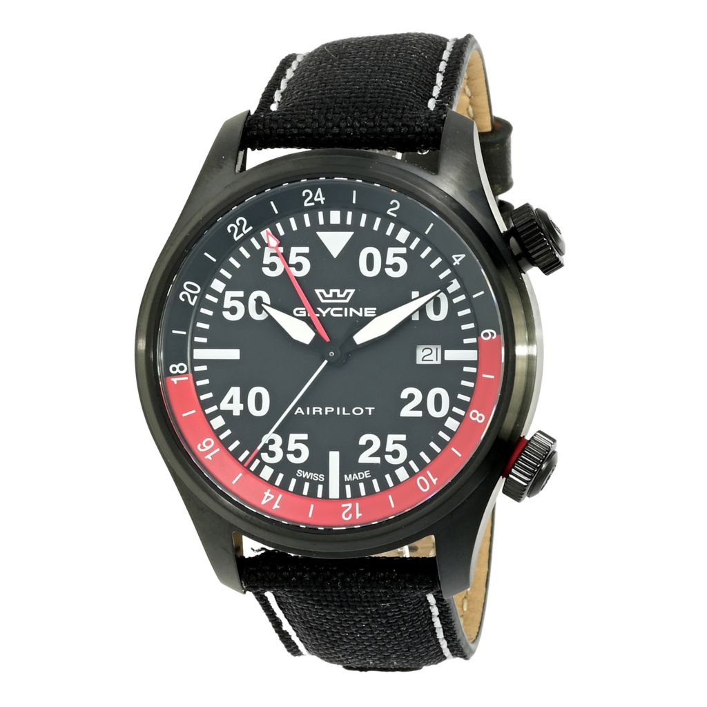 Glycine Airpilot GMT 44 (44mm) Swiss Made Quartz Strap Watch 