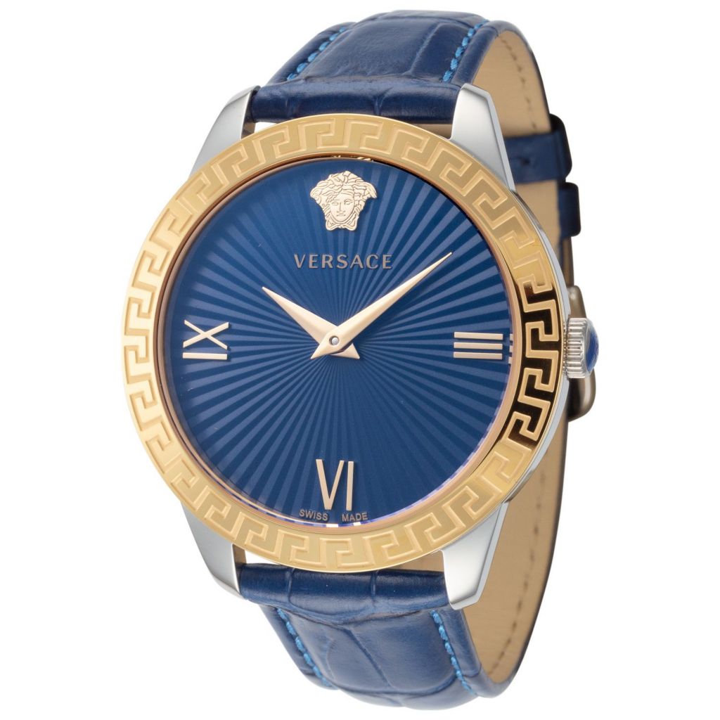 Versace Women's Greca Signature Quartz Leather Strap Watch