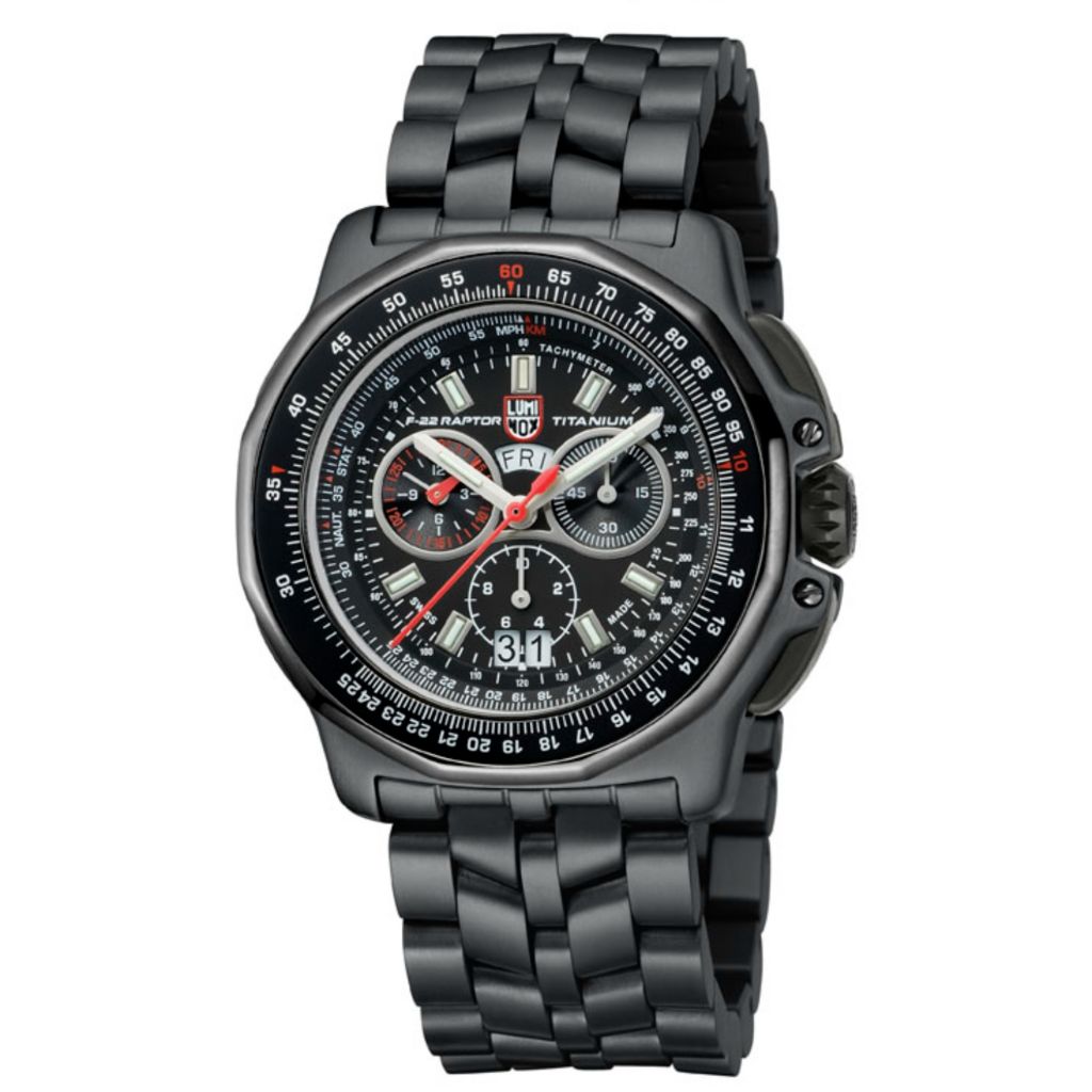 Luminox 44mm Raptor Swiss Made Quartz Chronograph Titanium Watch ShopHQ