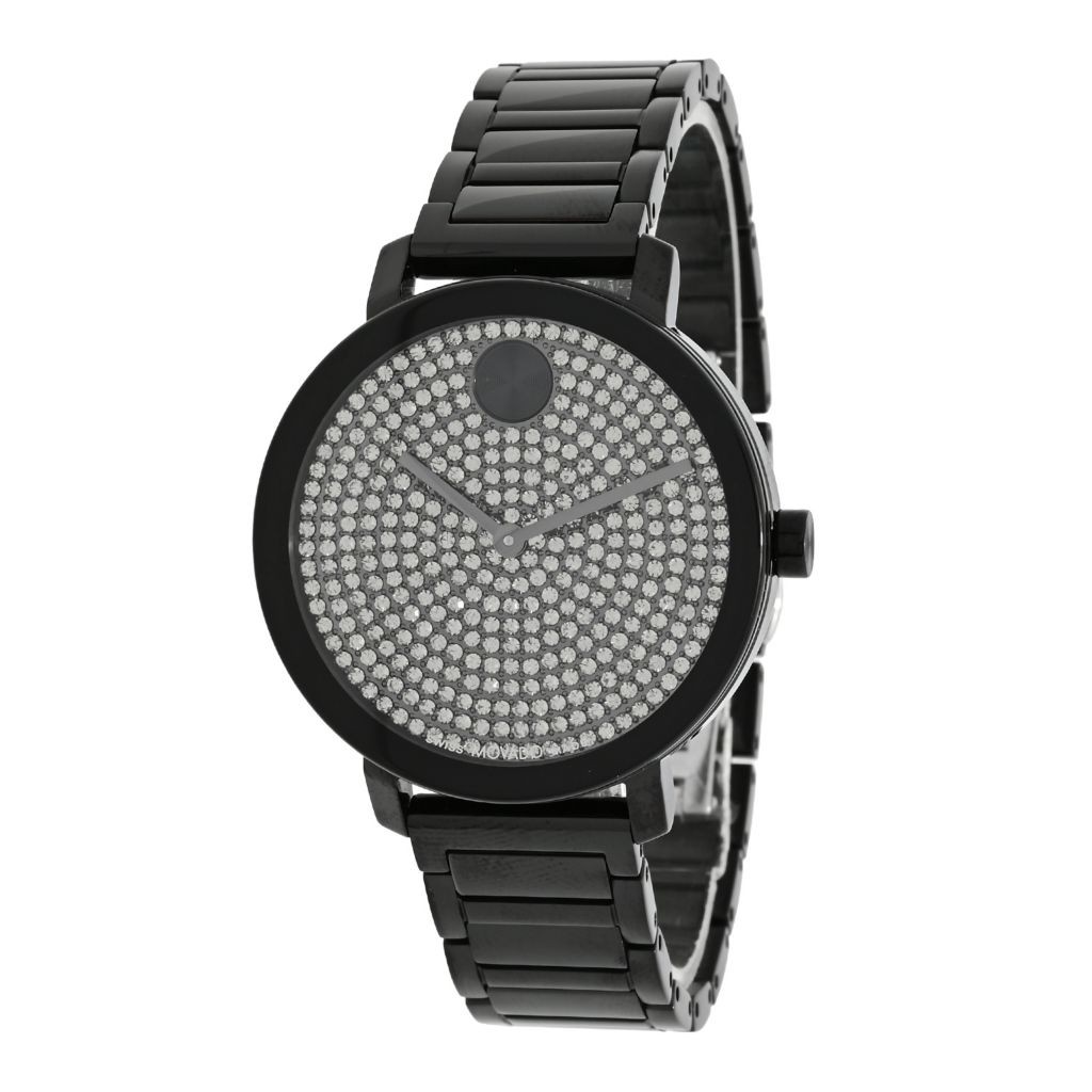 Movado bold black with crystal shop