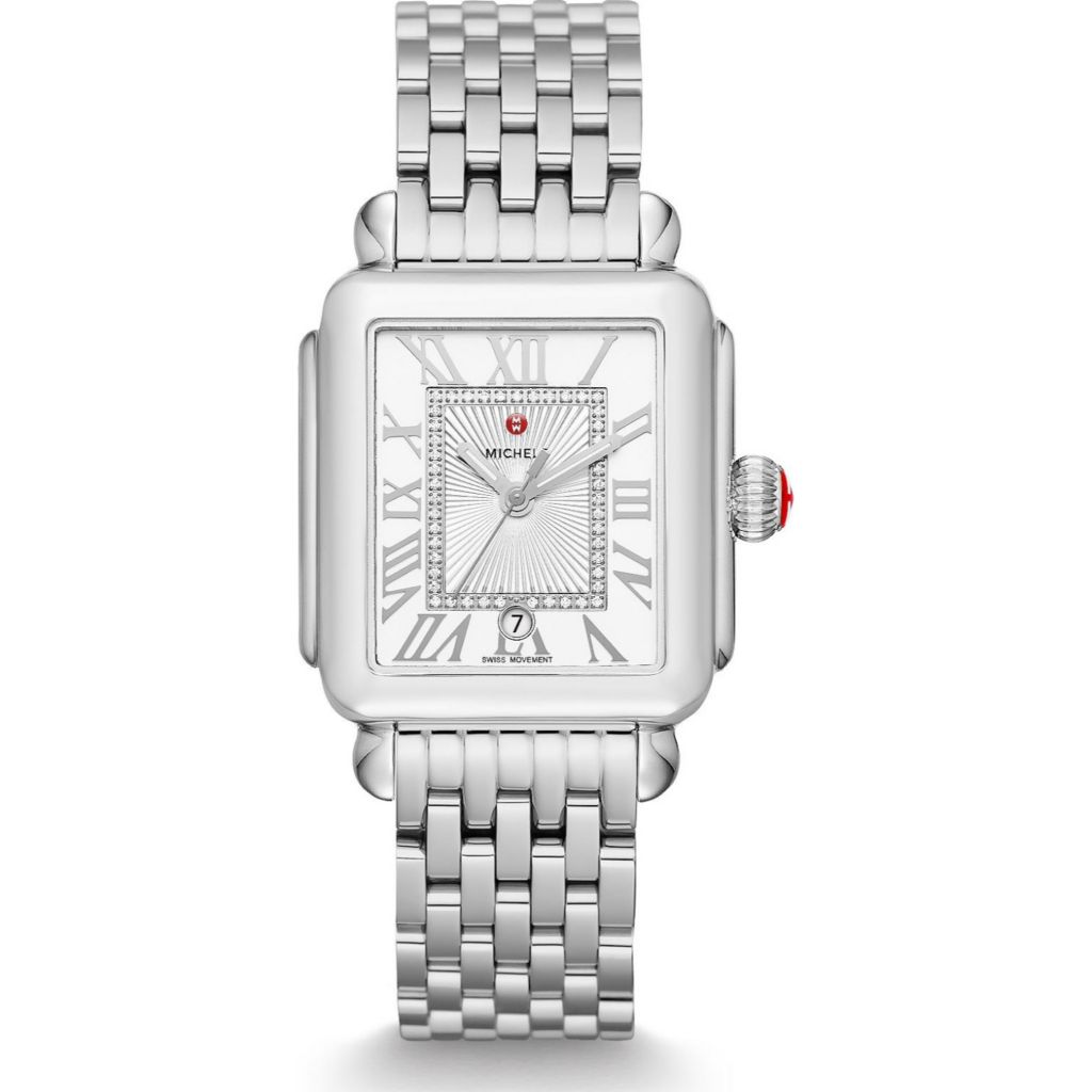 Michele Women's Deco Madison Swiss Quartz Diamond Accented Watch