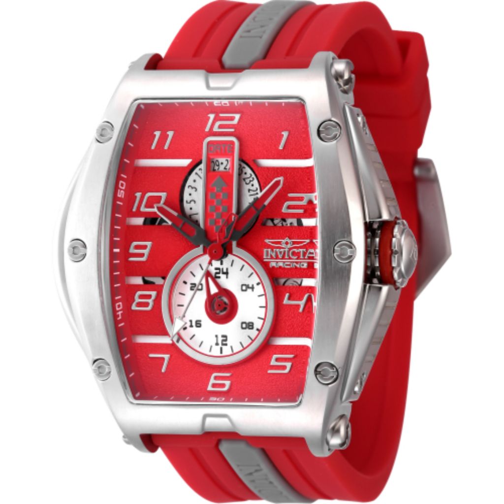 Invicta Racing 57mm Quartz Dual Time Silicone Strap Watch on sale at shophq.com - 930-883