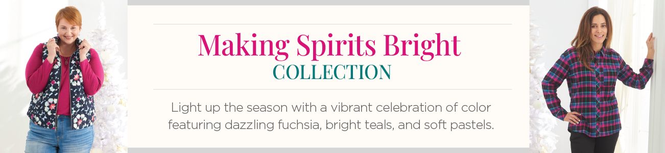 Making Spirits Bright Collection. Light up the season with a vibrant celebration of color featuring dazzling fuchsia, bright teals, and soft pastels.