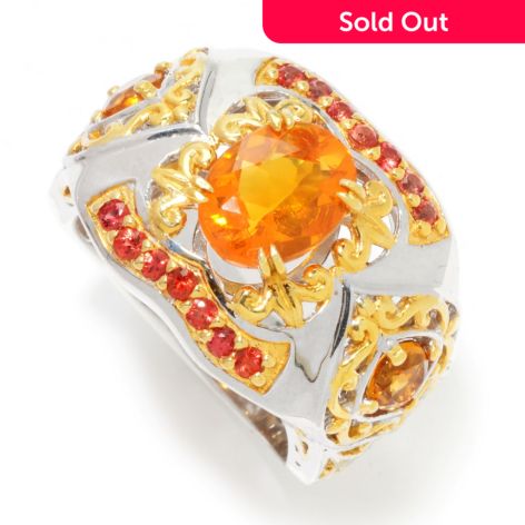 Gems En Vogue 1 93ctw Fire Opal Madeira Citrine Orange Sapphire Wide Band Ring Shophq