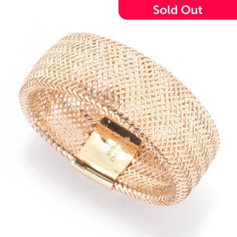 Stefano Oro 14K Gold Mesh Stretch Dome Ring 