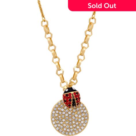 barrière verzoek Permanent Swarovski "Lisabel" 14.8" 23K Gold Plated Ladybug Crystal Pendant Necklace  - ShopHQ.com