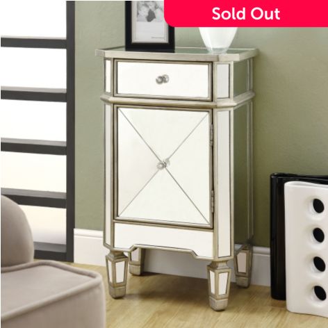 Monarch Specialties 29 Mirrored Accent, Monarch Mirrored Nightstand