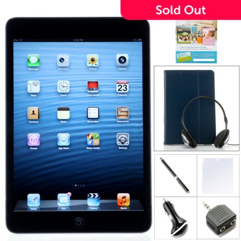 Apple® iPad Mini 16GB Wi-Fi Tablet w/ RCA Headphones, Car Charger