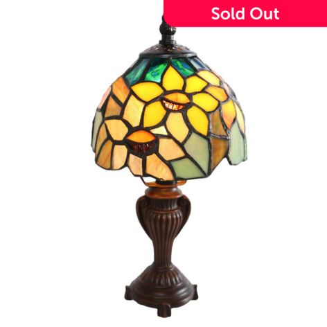 Style 12 Sunflower Blossoms, Stained Glass Accent Lamps
