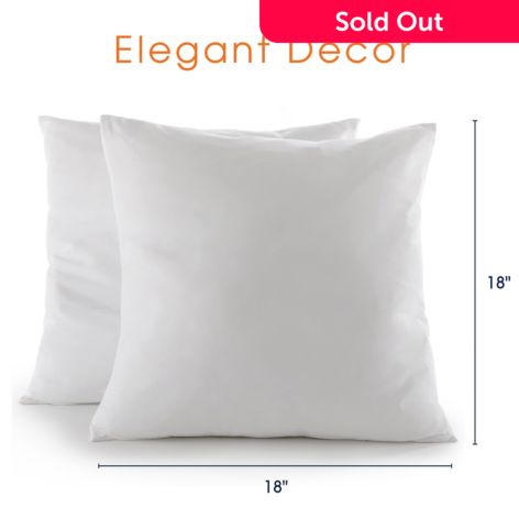 Cheer Collection Set of 2 (18) Couch Pillow Inserts w/ White